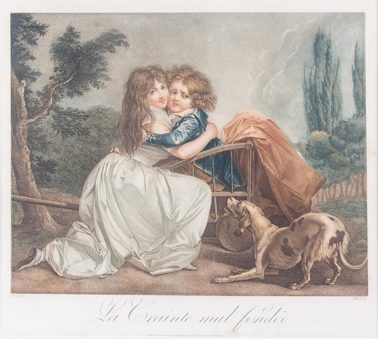 After Louis-Leopold Boilly, (French, 18th century), La crainte mal fondee and La tourterelle cherie