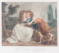 After Louis-Leopold Boilly, (French, 18th century), La crainte mal fondee and La tourterelle cherie
