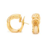 VAN CLEEF & ARPELS, YELLOW GOLD AND DIAMOND EARCLIPS