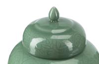 A Pair of Chinese Celadon-Glazed Porcelain Jars