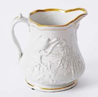 Commemorative stoneware pitcher millington astbury & poulson, trenton, nj, circa 1865