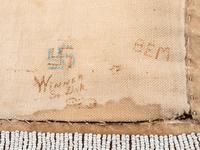 Sioux Beaded Hide Saddle Blanket, with World War I Era Doodles