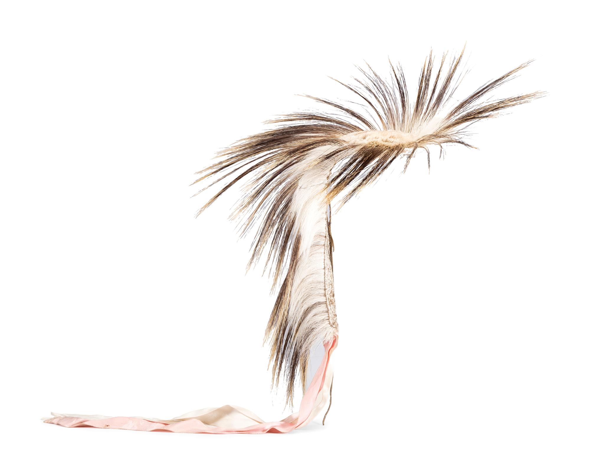 Plains Porcupine Hair Roach, with Ribbon Streamers