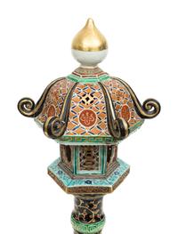 A Japanese Polychrome Decorated Porcelain Lantern