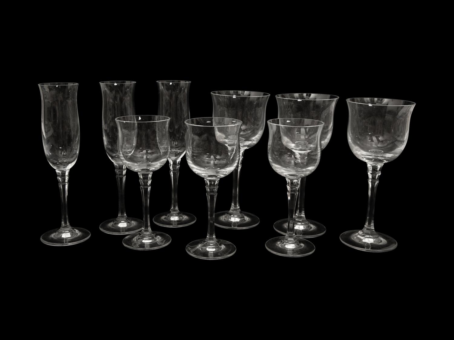A Cut Glass Stemware Service