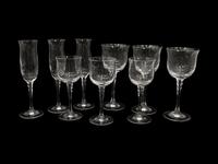 A Cut Glass Stemware Service