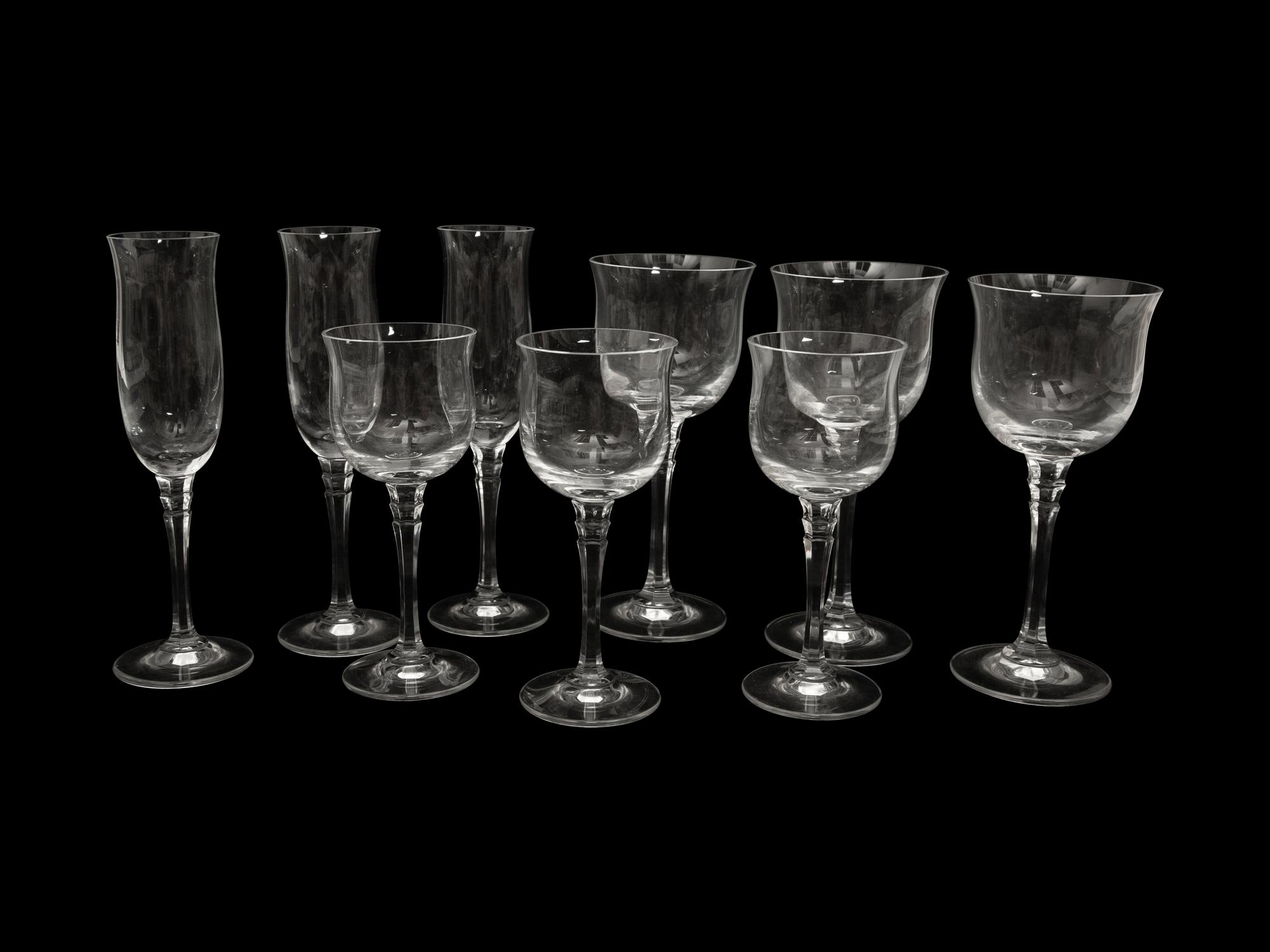 A Cut Glass Stemware Service