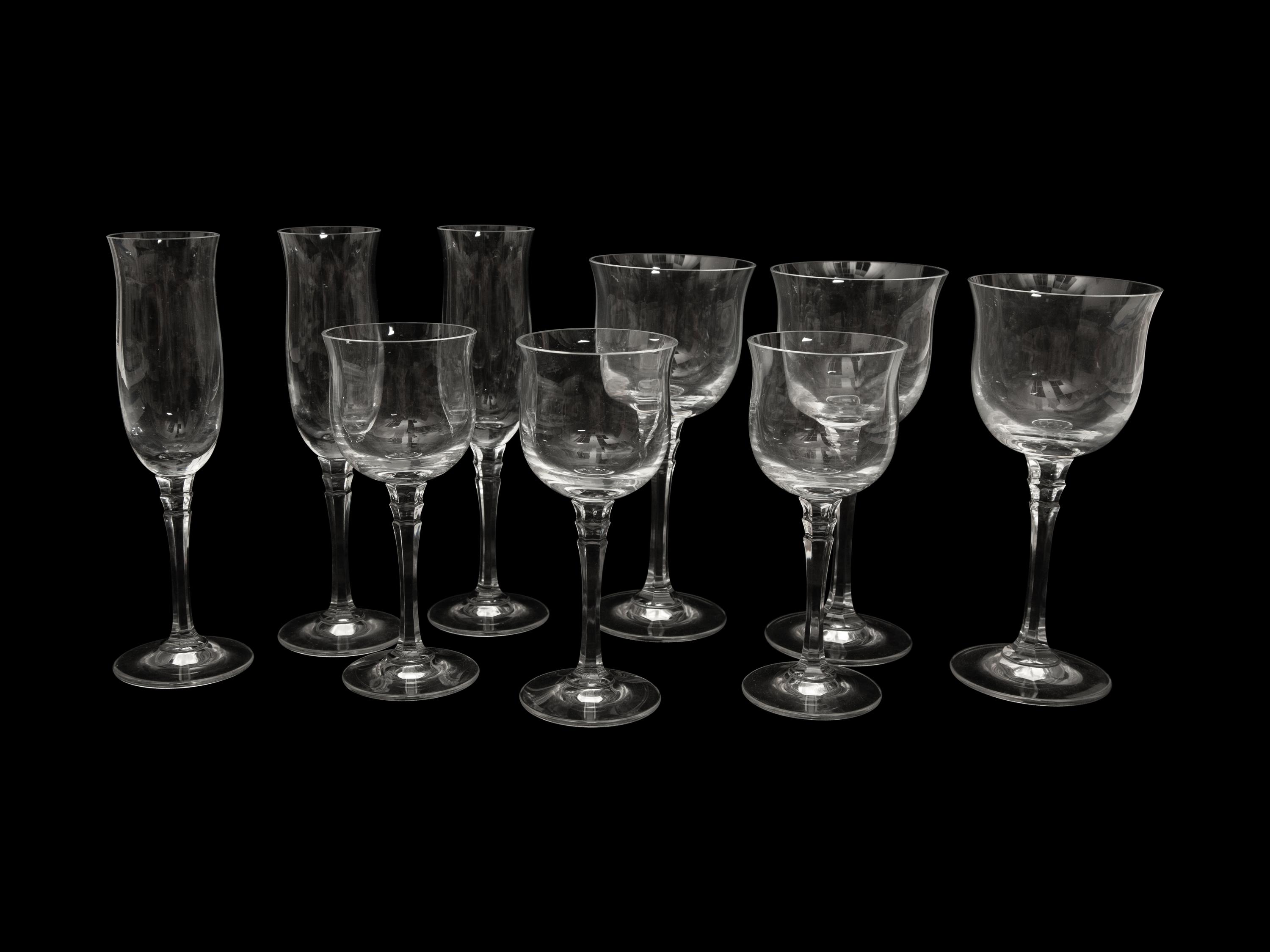 A Cut Glass Stemware Service