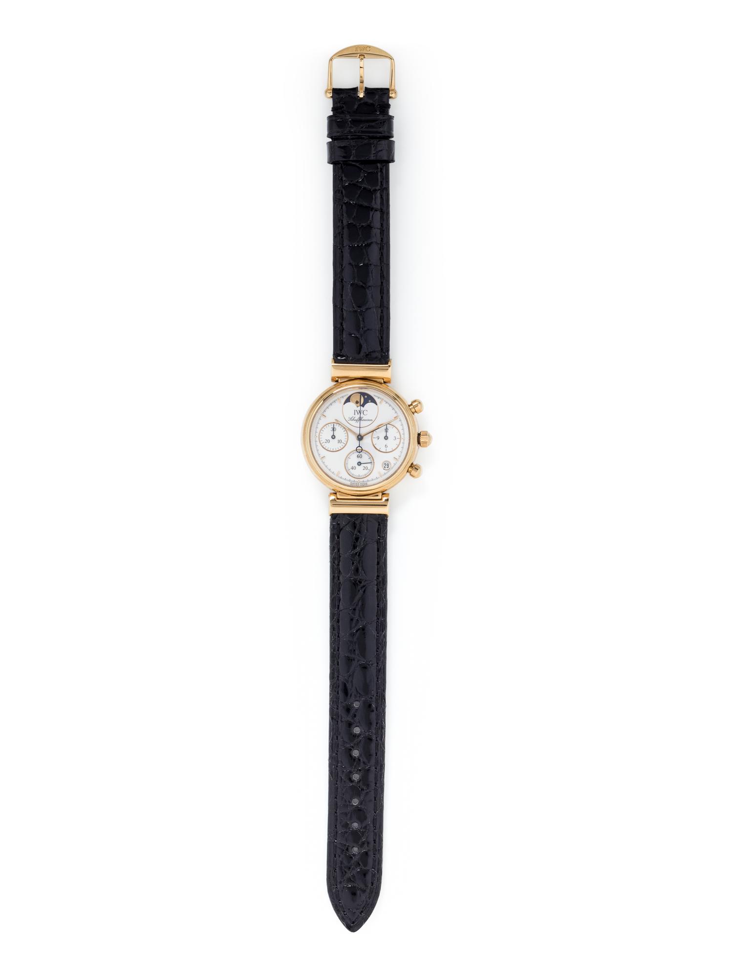 IWC, 18K YELLOW GOLD REF. IW3736 MOONPHASE CHRONOGRAPH 'DA VINCI' WRISTWATCH
