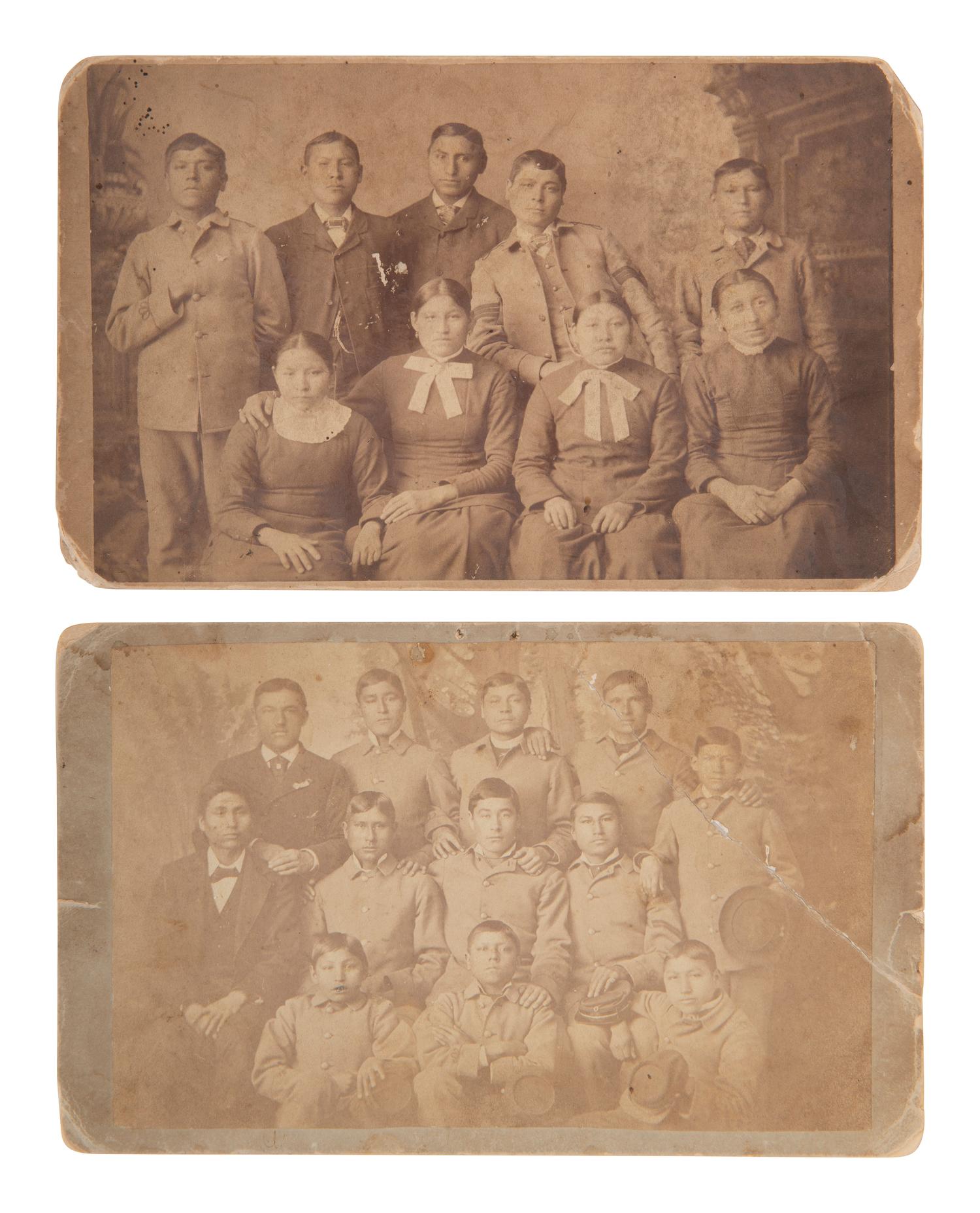 CHOATE, John N. (1848-1902), photographer. 3 boudoir cards featuring groups of students at Carlisle Indian School. Carlisle, PA, ca 1880s.