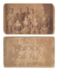 CHOATE, John N. (1848-1902), photographer. 3 boudoir cards featuring groups of students at Carlisle Indian School. Carlisle, PA, ca 1880s.