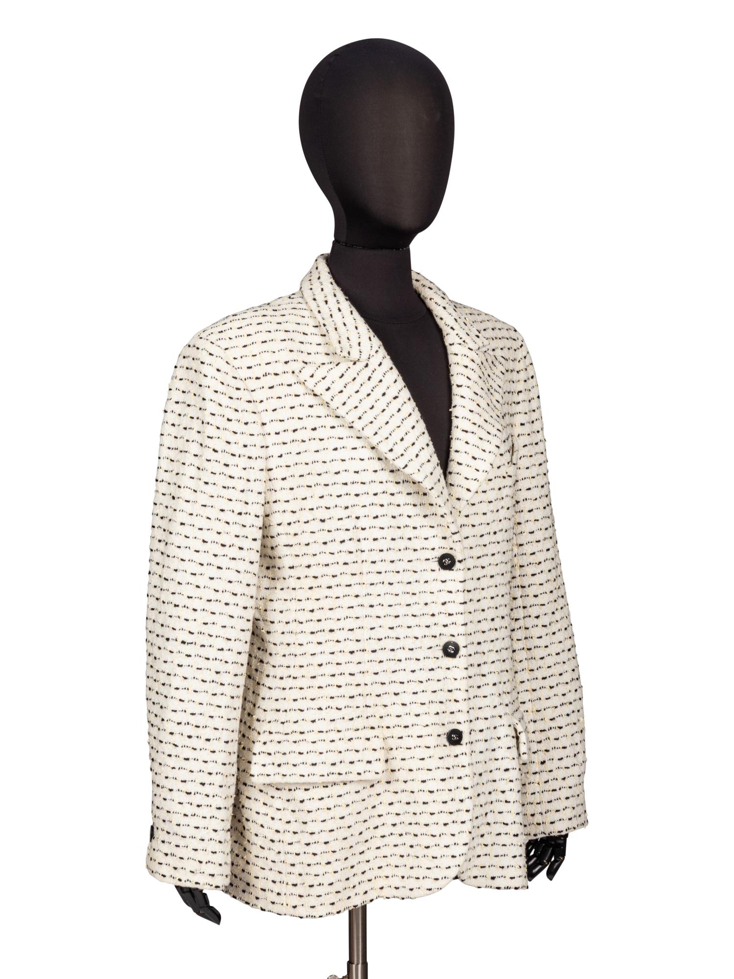 Chanel, White & Black Tweed Jacket
