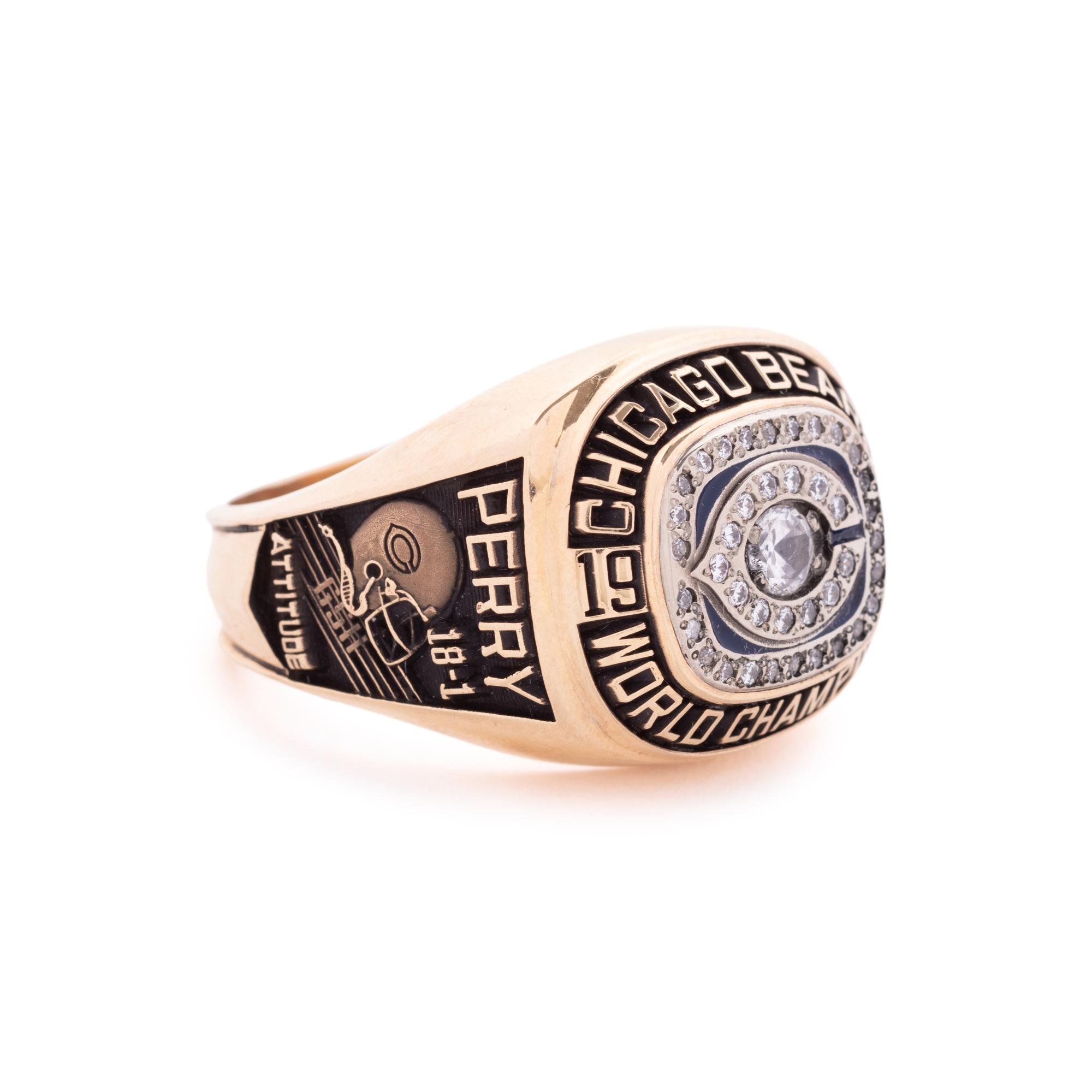 A Rare Jostens 1985 Chicago Bears Super Bowl XX Championship Salesman Sample Ring Crafted to William "The Refrigerator" Perry's Size With Original Presentation Box