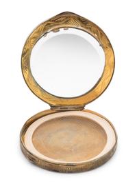 A German Silver and Enamel Compact