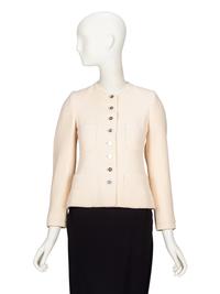 CHANEL, CREAM TWEED CARDIGAN JACKET