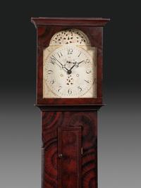 A Grain Paint Decorated Tall Case Clock