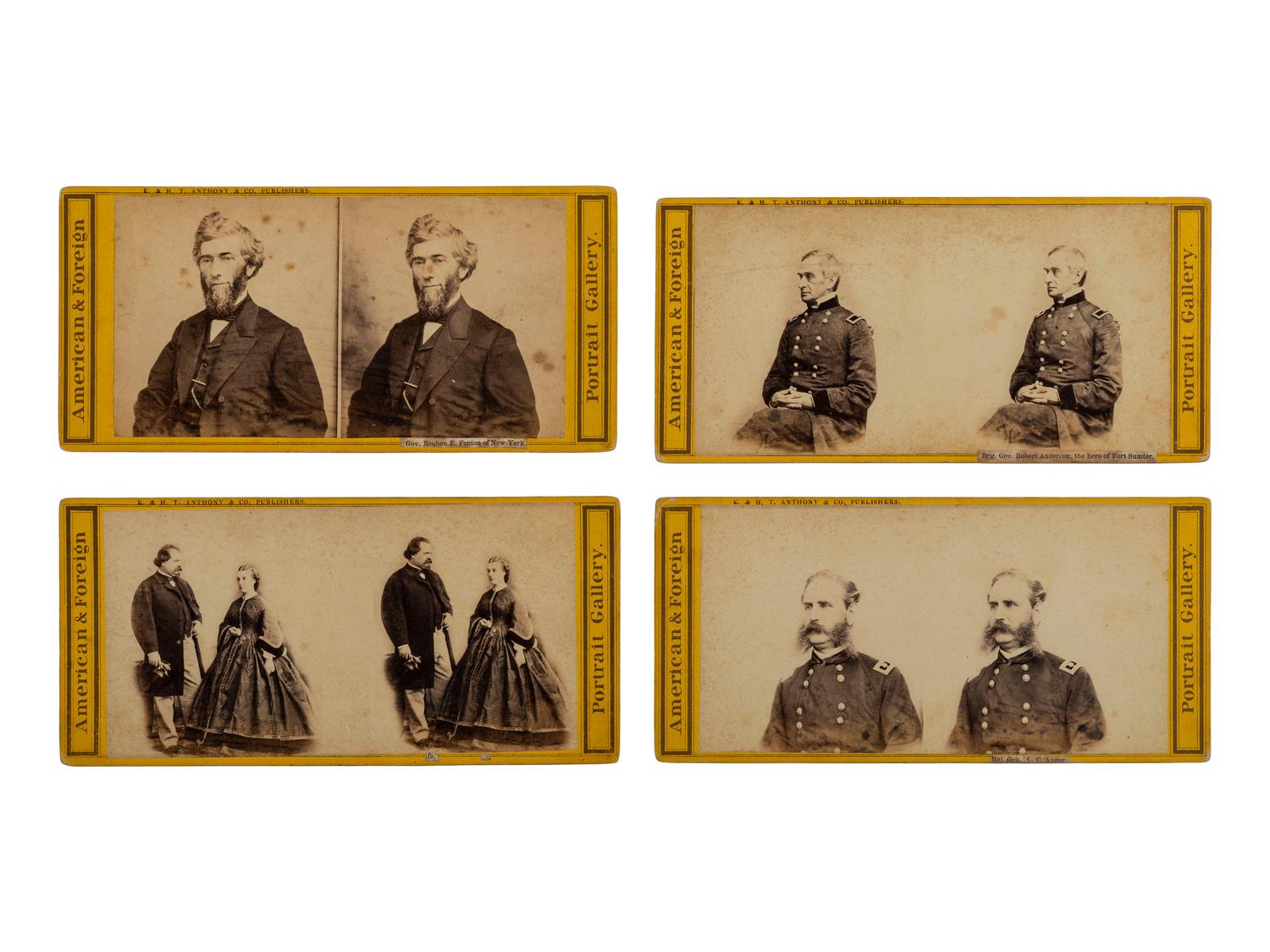 [CIVIL WAR]. A group of 20 stereoviews featuring "Prominent Personalities" including generals and politicians. New York: E. & H. T. Anthony.