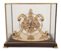 An English Cased Brass Skeleton Clock