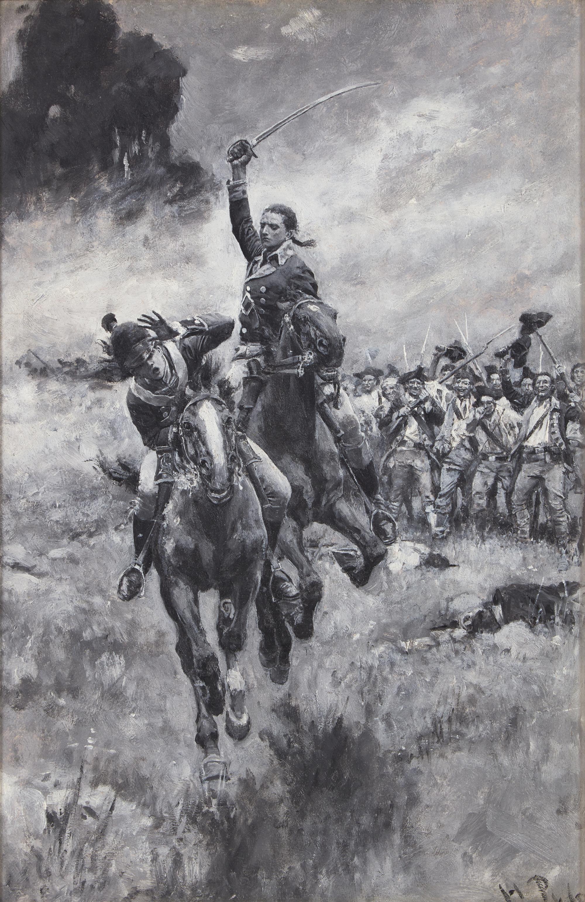 The Two Cornets of Monmouth: On sped the light chestnut, with the little officer bending almost to the saddle-bow , 1891