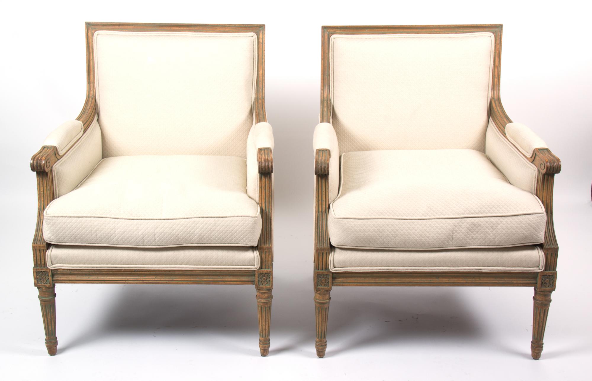 A Pair of Louis XVI Style Fruitwood Bergers Height 34 1/2 inches. — 20TH CENTURY