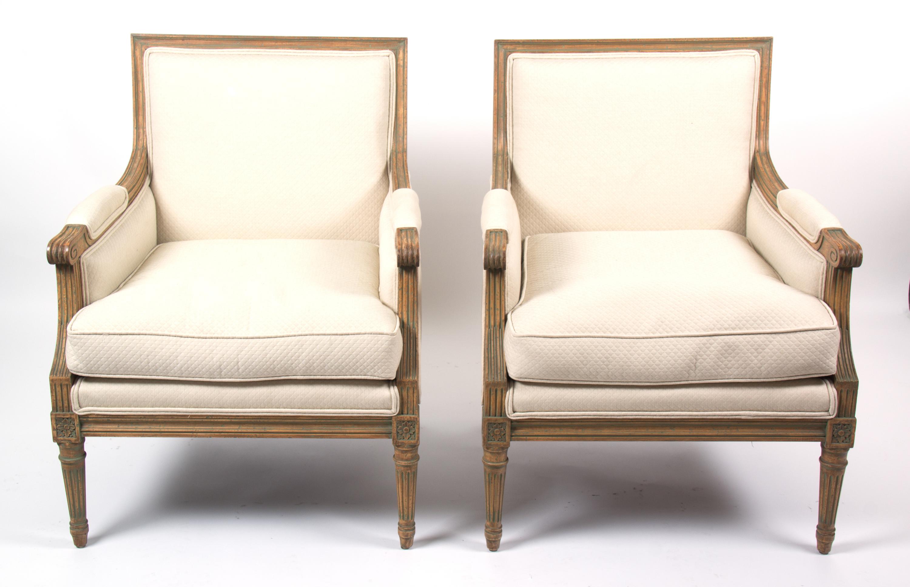 A Pair of Louis XVI Style Fruitwood Bergers Height 34 1/2 inches. — 20TH CENTURY
