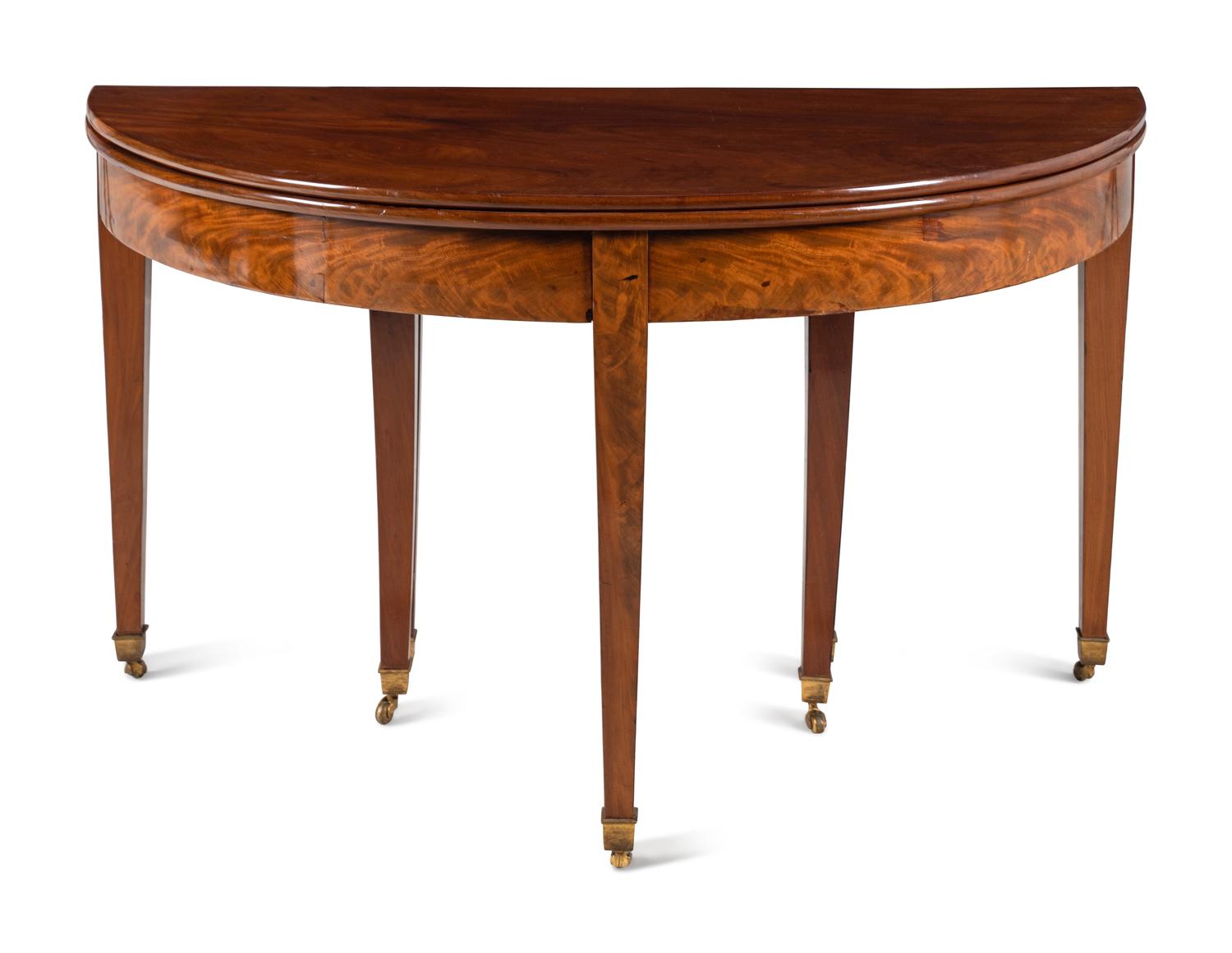 A George III Style Mahogany Demilune Extension Dining Table