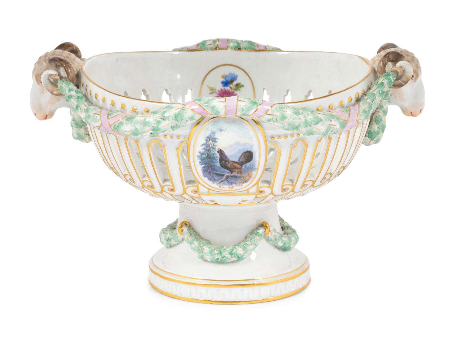 A Meissen Porcelain Centerpiece Basket
