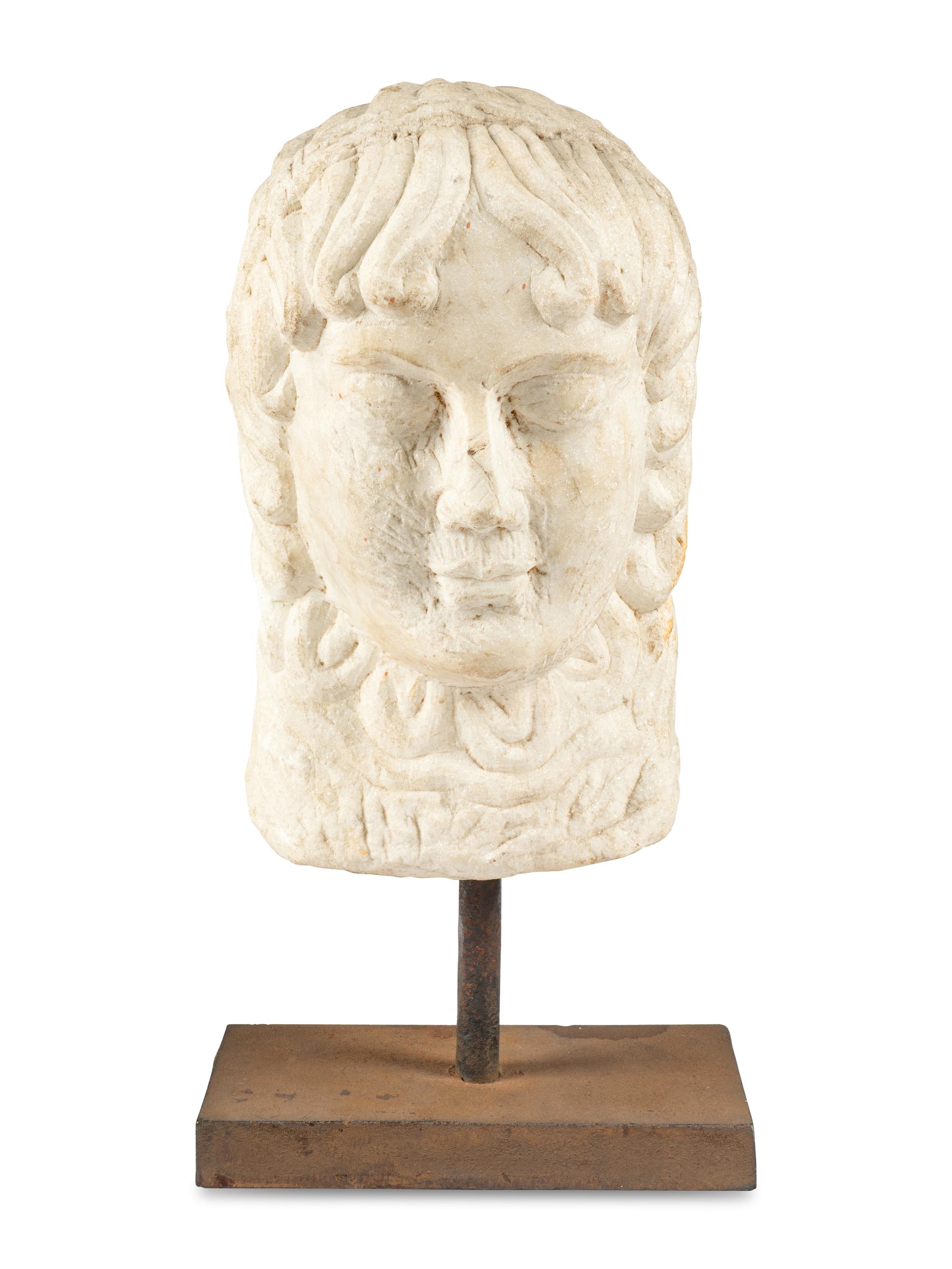 A Continental Marble Portrait Head