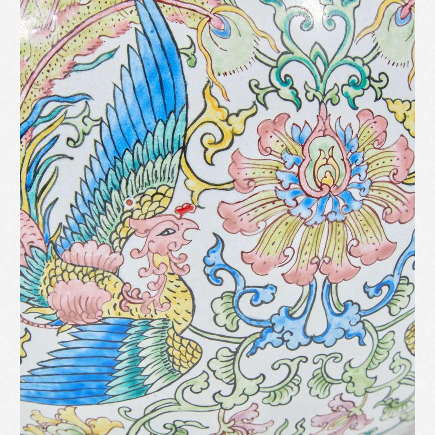 A large Chinese enameled copper vase 铜胎画珐琅花瓶