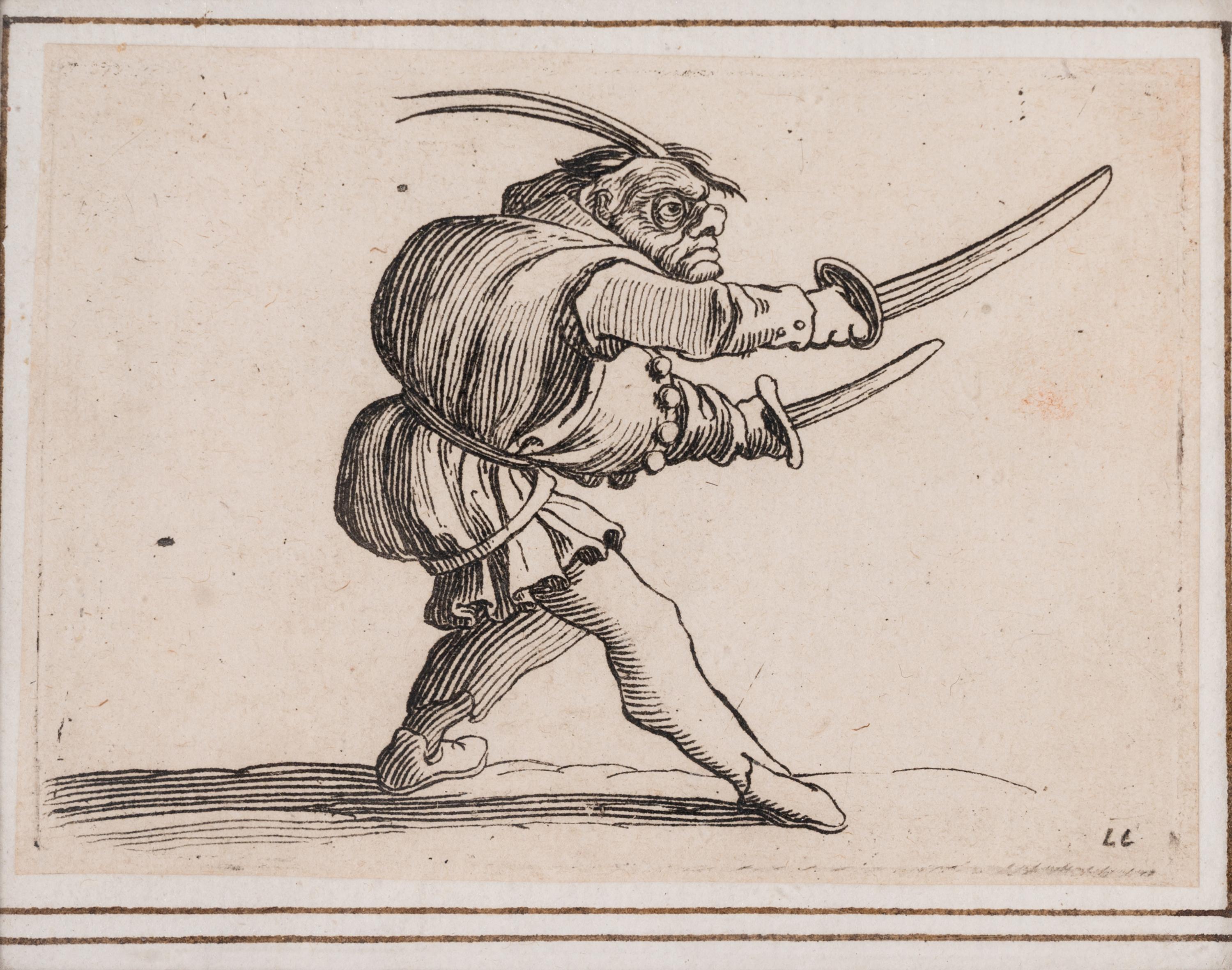A pair of etchings (one from Les Petites Misères de la Guerre, the other from Gobbi)
