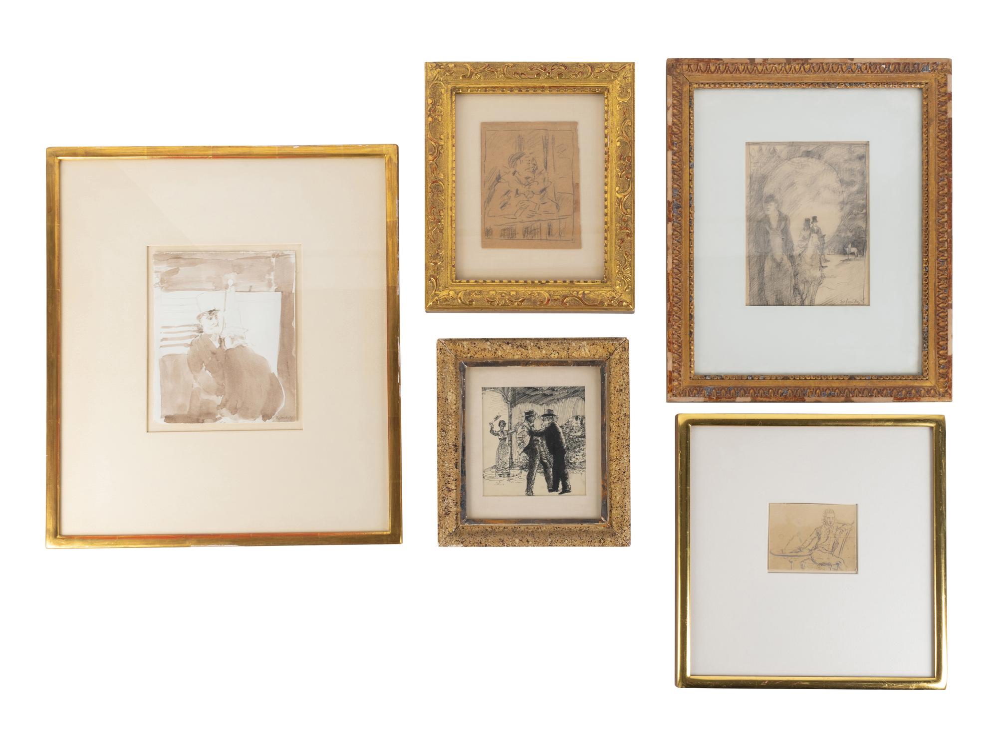 Five French Drawings — 19th/20th Century