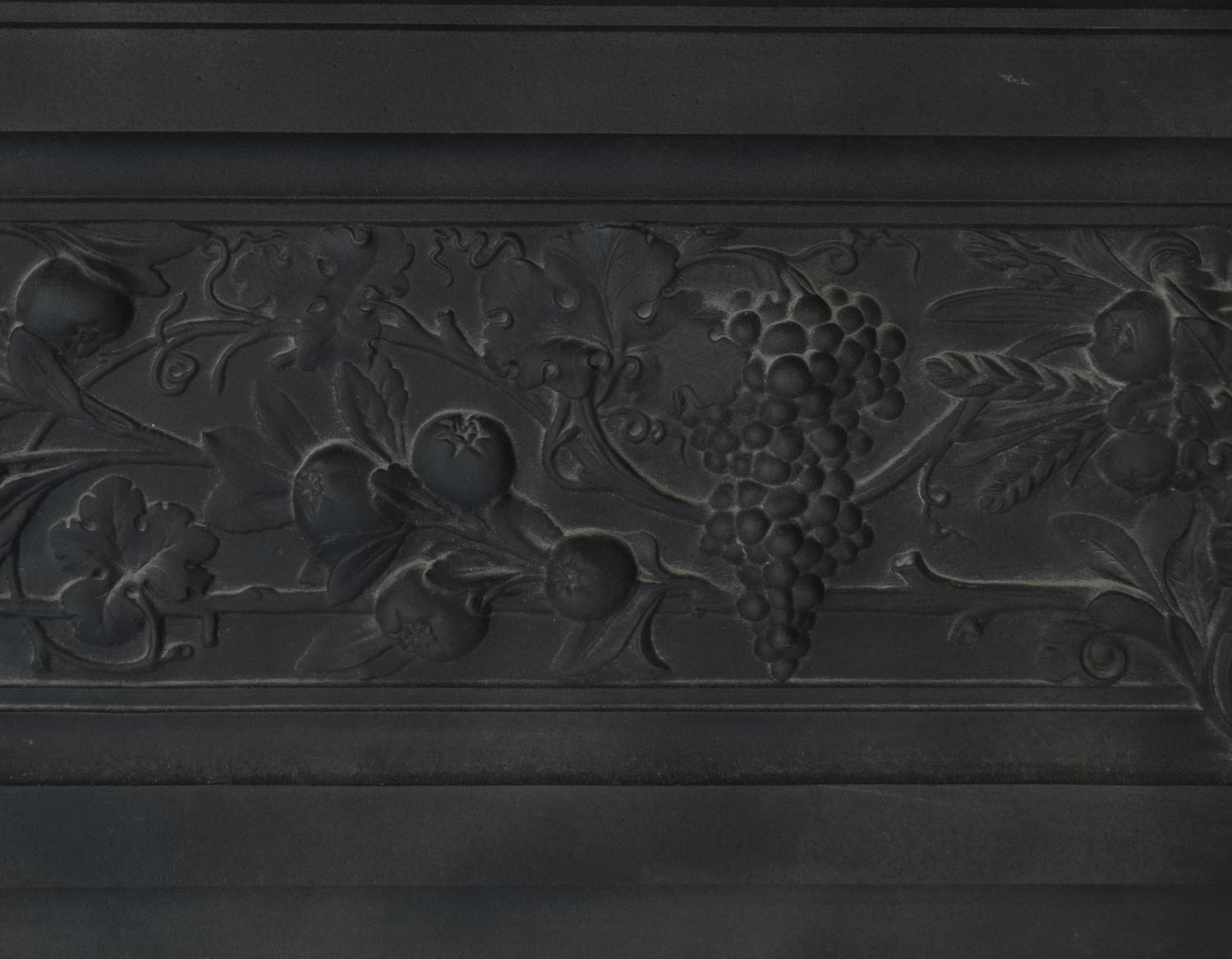 A Cast Iron Peace and Plenty Fireplace Mantel 64.5" W W x 9" D x 58.5" H — England, Circa 1880