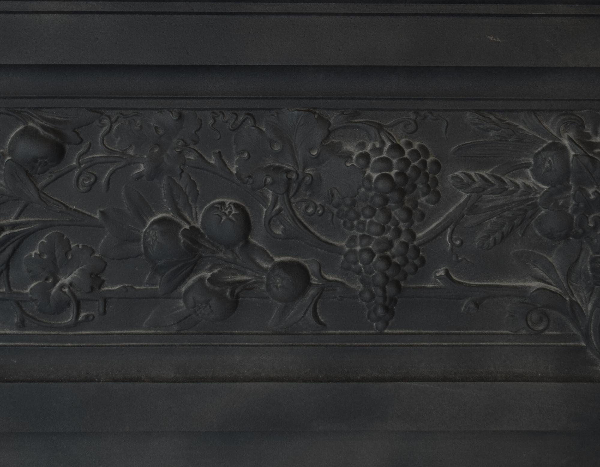 A Cast Iron Peace and Plenty Fireplace Mantel 64.5" W W x 9" D x 58.5" H — England, Circa 1880
