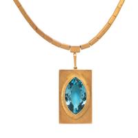 BURLE MARX, YELLOW GOLD AND BLUE TOPAZ NECKLACE