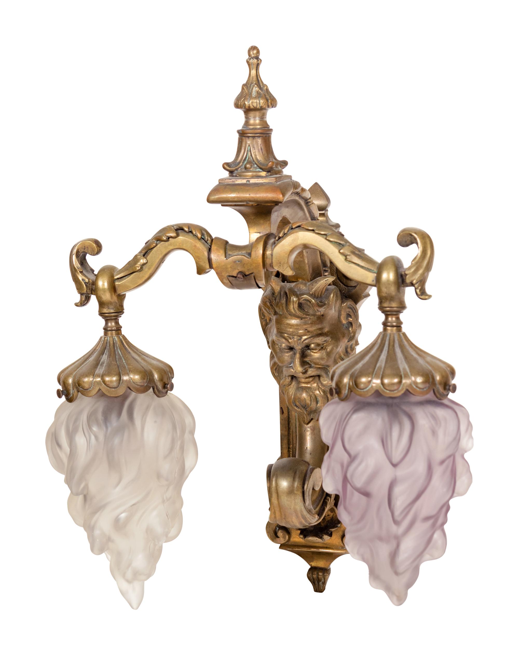 A Neoclassical Bronze Two-Light Sconce