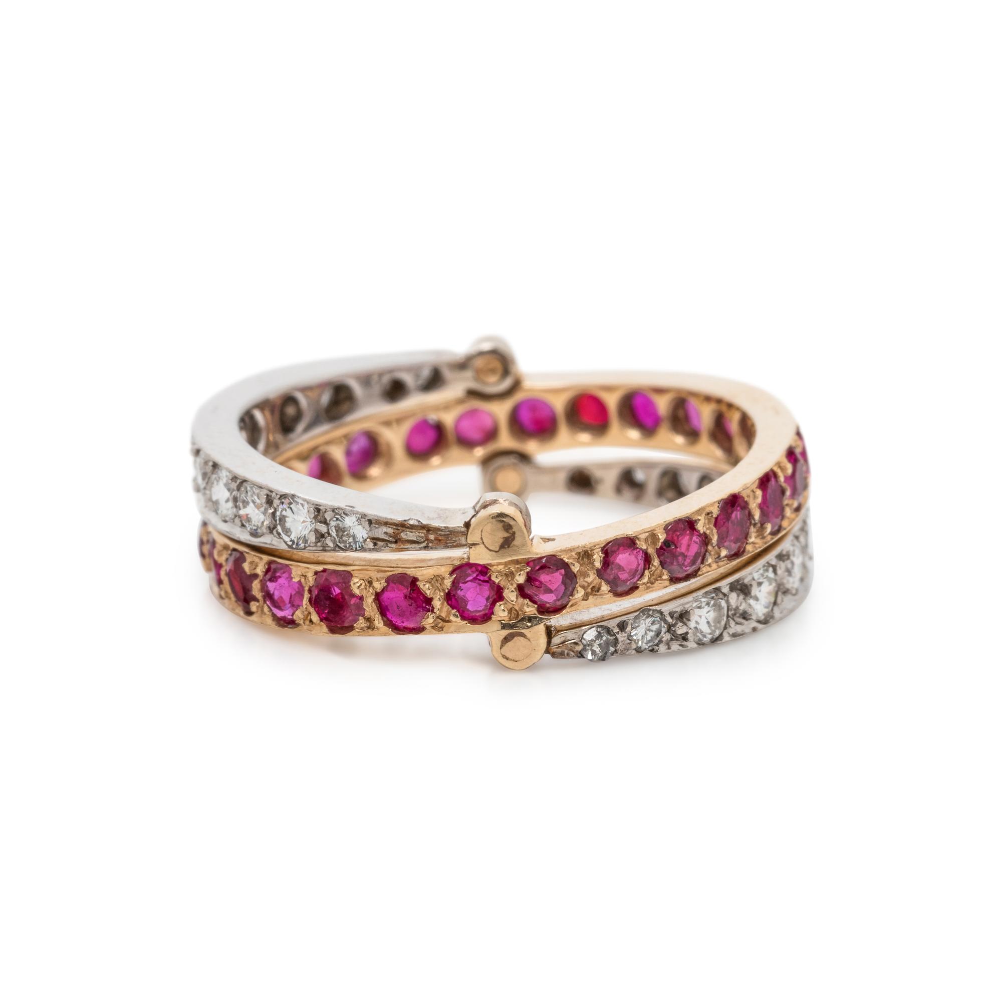 RUBY AND DIAMOND FLIP RING