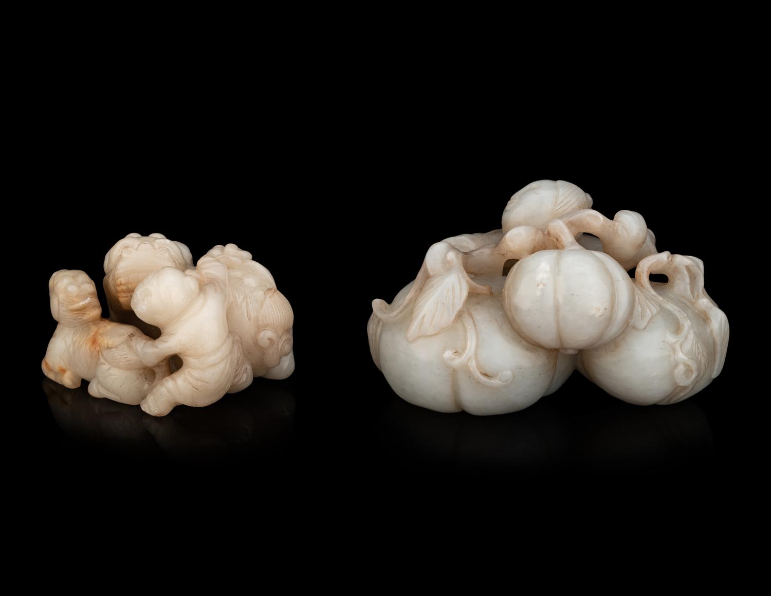 Two Chinese Celadon Jade Carvings