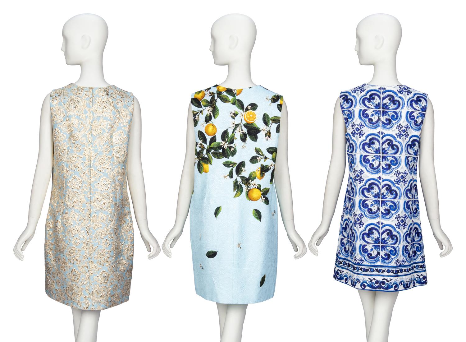 Three Designer Shift Dresses, Dolce & Gabbana and Oscar de la Renta