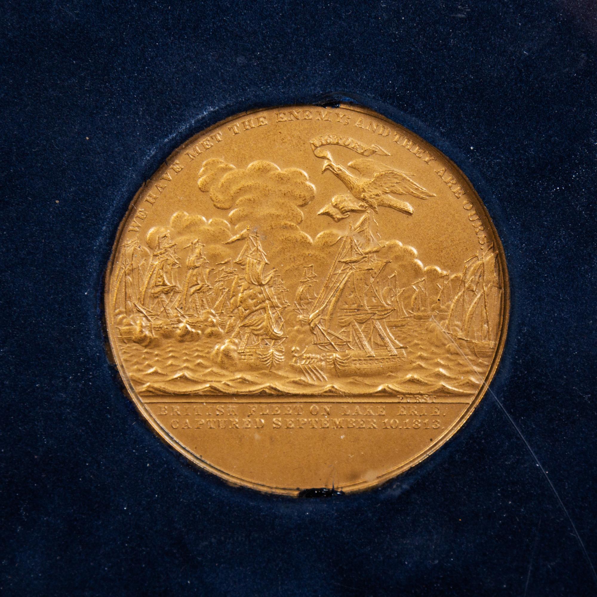 An American Framed Bronze Commemorative Medal Diameter of medal 2 1/4 inches.