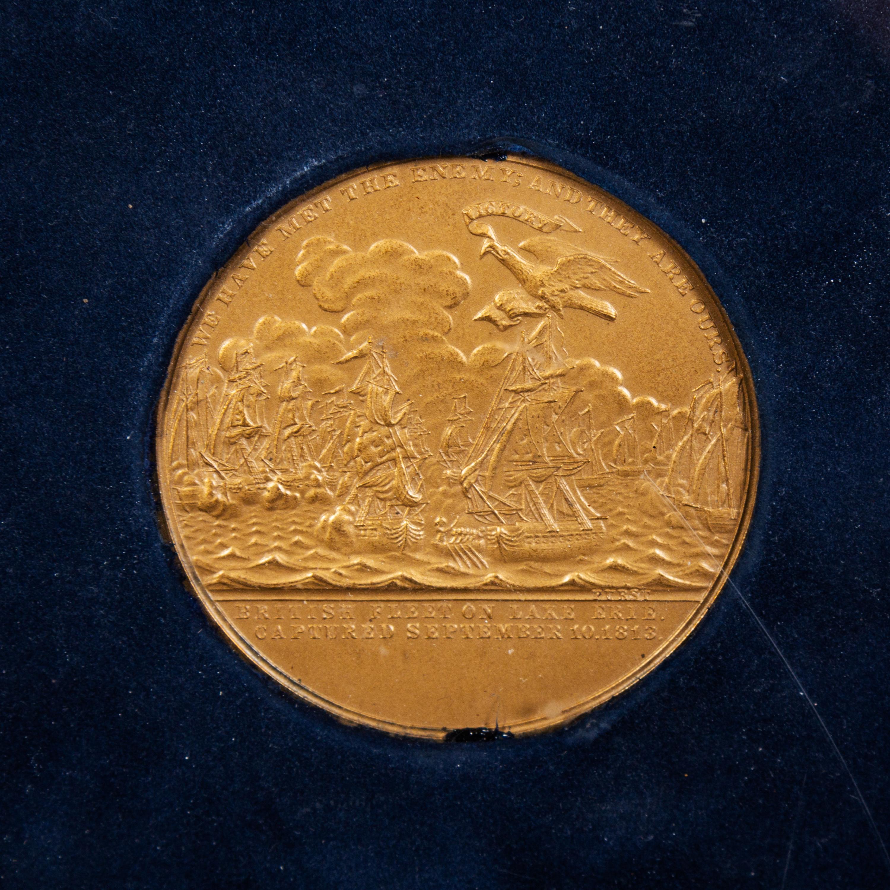 An American Framed Bronze Commemorative Medal Diameter of medal 2 1/4 inches.