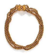 VICTORIAN, YELLOW GOLD MULTICHAIN NECKLACE