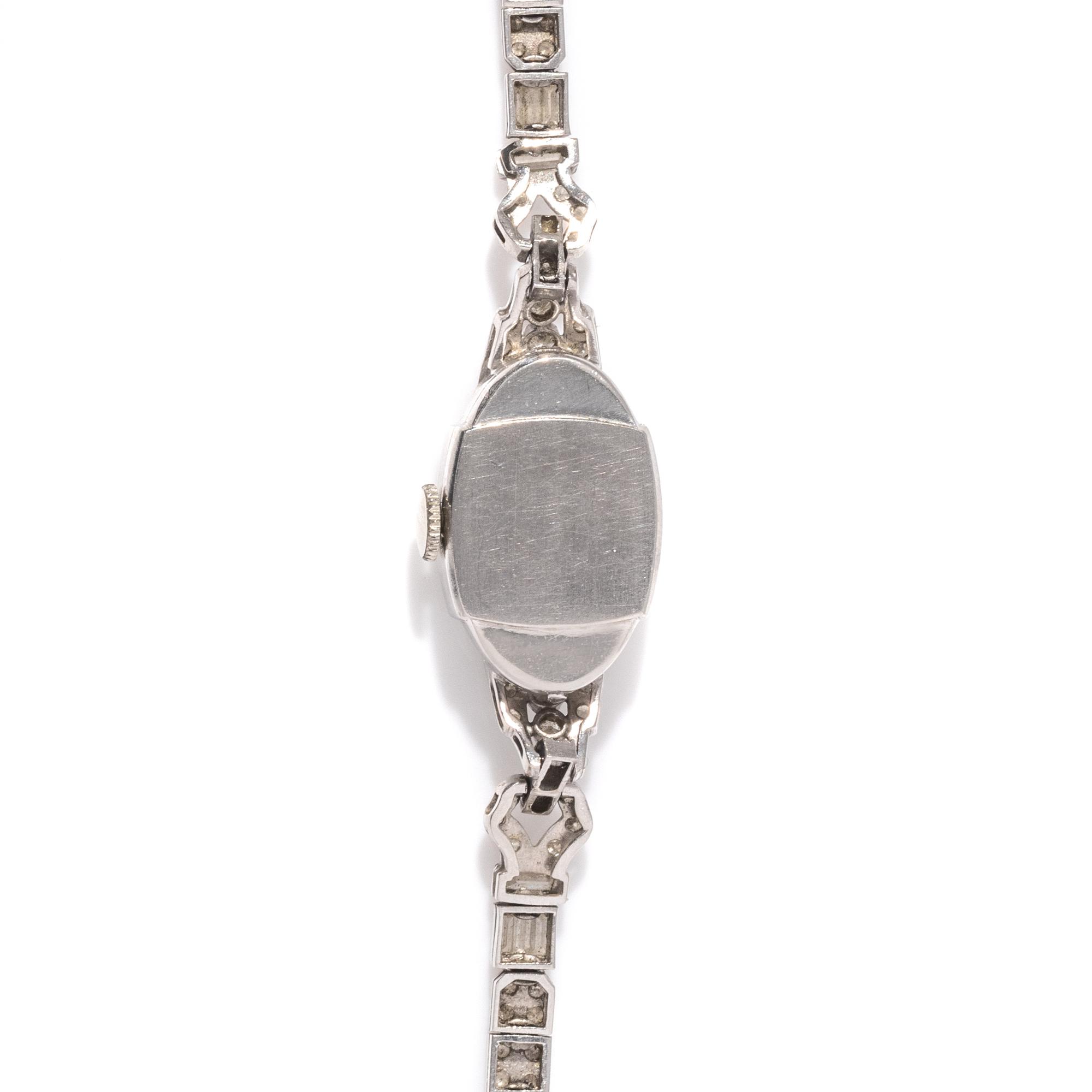 HAMILTON, PLATINUM AND DIAMOND WATCH