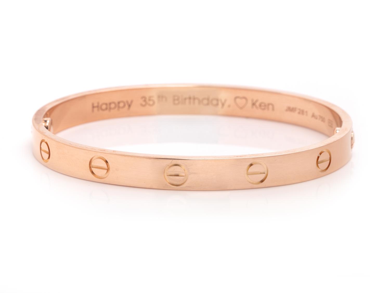 CARTIER, ROSE GOLD 'LOVE' BRACELET