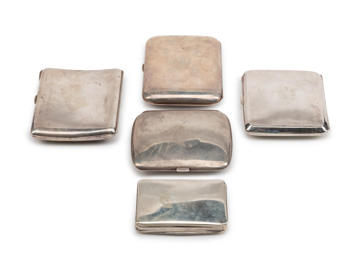 Five Silver and Enamel Cigarette Cases — LATE 19TH/EARLY 20TH CENTURY