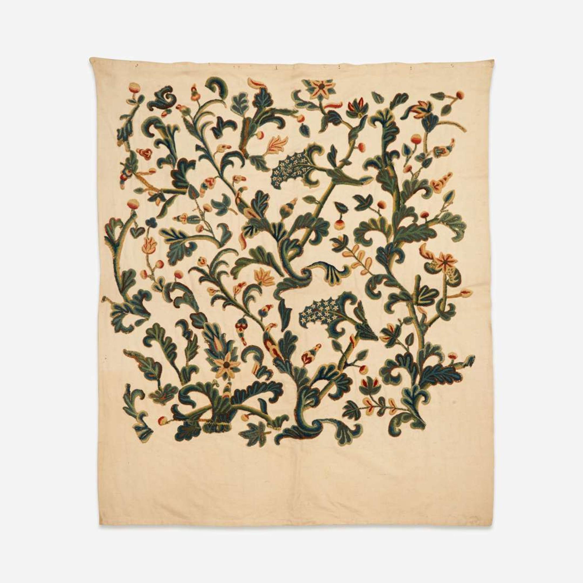 An English Crewelwork Panel likely 18th century