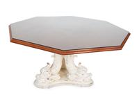 A Carved and Painted Dolphin Base Dining Table with a Later Octagonal Teak Top — 19TH/20TH CENTURY