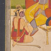 A Painting of Rama and Sita Enthroned with Hanuman, Probably Delhi , Late 19th/Early 20th Century
