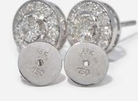 A Pair of 18K White Gold and Diamond Earrings