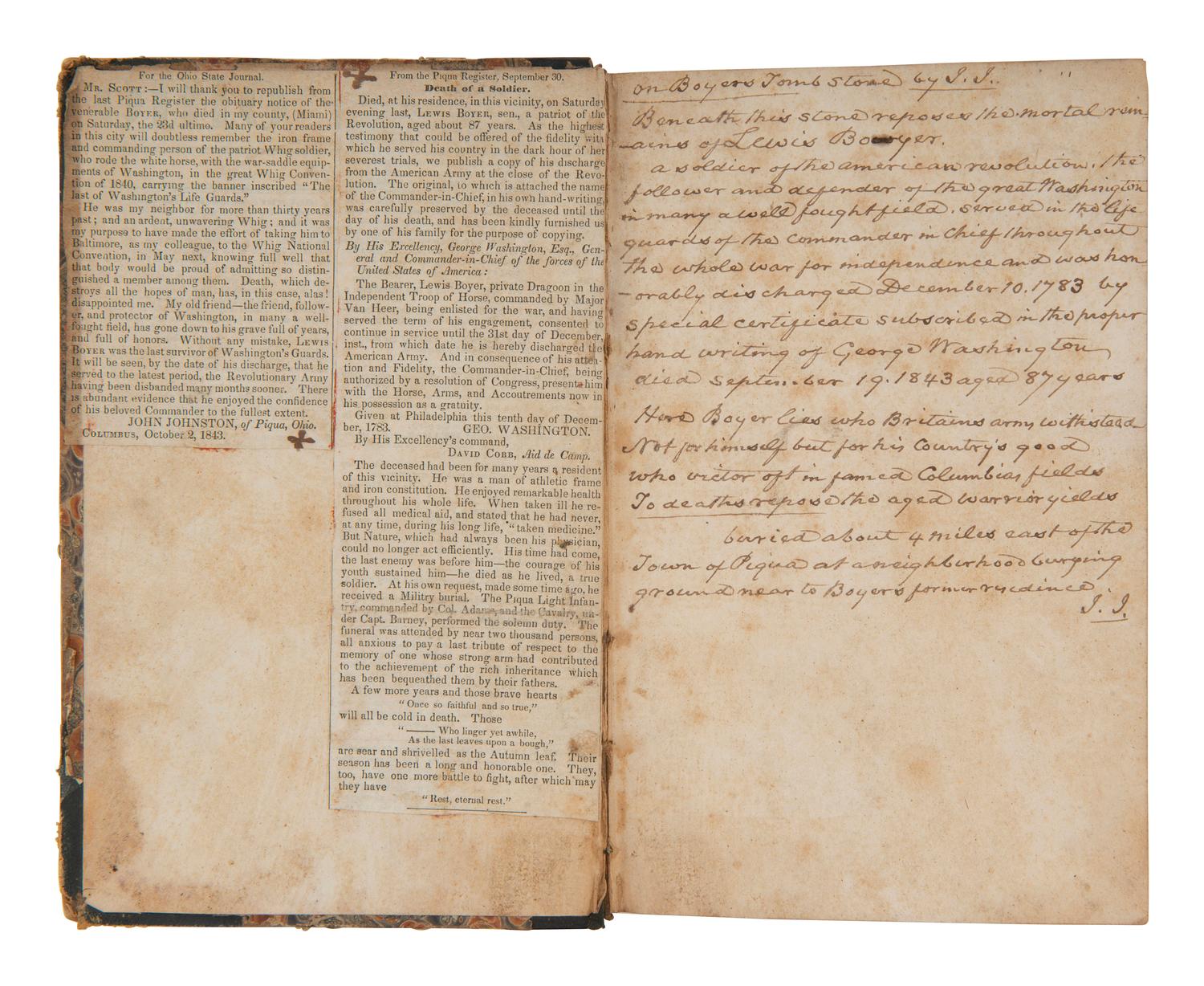 [JOHNSTON, John (1775-1861), his copies]. Early Indian Affairs and Ohio Valley sammelbands and books of Indian Agent John Johnston.