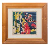 Thomas E. King (20th century) Death of a Bird woodblock…